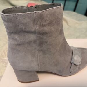 Bleecker and Bond NEW Elegant Gray Suede Ankle Booties